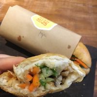 Vegan Banh Mi with Oyster Mushroom and Garlic (30,000 VND) at Banh Mi 25 in Hanoi