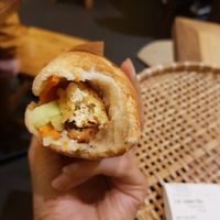 tofu bahn mi with extra carrots and cucumber at Banh Mi 25 in Hanoi