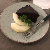 GF, vegan chocolate cake at Vegimo 野菜食堂 in Hiroshima