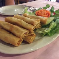 Spring rolls (oddly thin in the filling department but tasty) at River Kwai in Alton