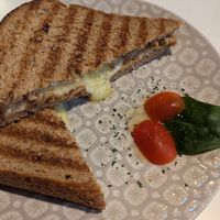 Vegan cheese toastie at Hangar Cafe in Worcester