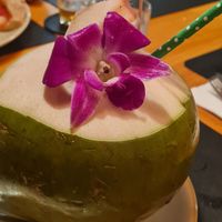 Coconut rum cocktail - very refreshing! at The Hungry Wolf in Koh Samui