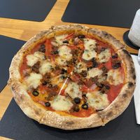 Omnibeef vegan pizza   at The Hungry Wolf in Koh Samui