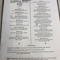 Menu 1 at Kanu Cafe - Doppio Zero Pizza in Edmonton