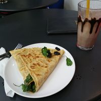 Vegan cheese and Spinach crepe  at Creative Crepes in Leeds