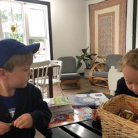 Cute & comfy furniture, with colouring books and pencils. at The Wellness Refinery in Sauble Beach