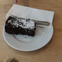 Vegan chocolate brownie at The Honey Pot in Penzance
