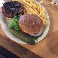 Got a little complicated ordering and some mishaps. They were out of the impossible patty for over a week now and we got the beyond patty. at Moab Brewery in Moab