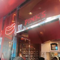 outside   at Pink's Hot Dogs in Universal City