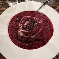 Beet soup at Local Roots in Powell
