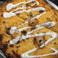 Vegan Buffalo Chicken Pizza at Big Slide Brewery in Lake Placid