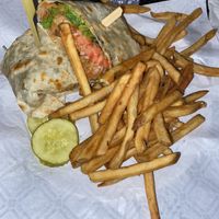 Vegan jackfruit wrap at Big Slide Brewery in Lake Placid