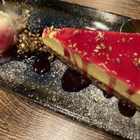 Cheesecake with cashew cream  at Koocha Mezze Bar in Bristol