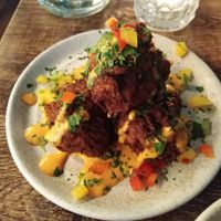 sweet corn fritters at Koocha Mezze Bar in Bristol