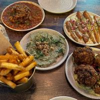 Mezze and chips   at Koocha Mezze Bar in Bristol