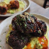 Spinach and leek balls at Koocha Mezze Bar in Bristol