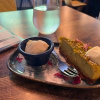 pistachio cheesecake at Koocha Mezze Bar in Bristol