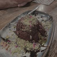 Chocolate fondant cake at Koocha Mezze Bar in Bristol