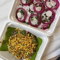 Black channa radish salad (top) and sweet potato & sabudana tikki chaat (bottom)  at Go Native - Jayanagar in Bangalore
