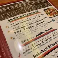 Clearly marked vegan options  at TacoTaco in Hakuba