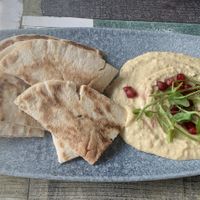Pitta bread and hummus   at The Magic Roundabout in Bowness-on-windermere