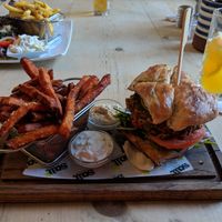Vegan bean burger at Salt in Hayle