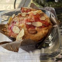 Cherry almond muffinns  at Honey Bee Bakery in Medina