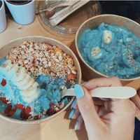 Two ways of eating a bowl, which are you? at Happy Blender in Athens