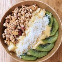 Mango pineapple bowl at Happy Blender in Athens