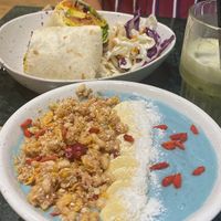 Smoothie Bowl and Breakfast Burrito   at Happy Blender in Athens