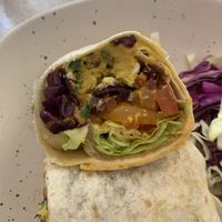Vegan breakfast burrito   at Happy Blender in Athens