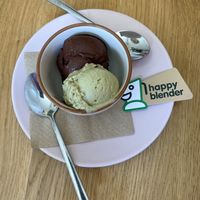 Chocolate and Pistachio Ice Cream   at Happy Blender in Athens