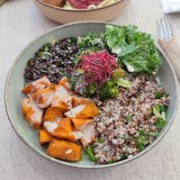Mean protein Buddha bowl at Happy Blender in Athens