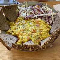 Scrambled “Eggs"  at Happy Blender in Athens