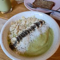 Green Acai bowl at Happy Blender in Athens