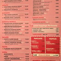 Menu at Happy Blender in Athens