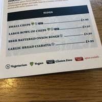 Nice clear vegan options. Always enjoy my meal more knowing they take it seriously  at The Knights Table in Settle