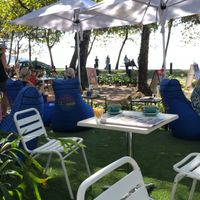 Outside seating at 27 Degrees in Palm Cove