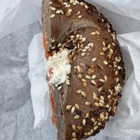 Pumperknickel everything  at Westman's Bagel and Coffee in Seattle