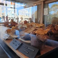 Vegan daily muffin choc, penut  banana at Equium Social in Newcastle