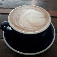 Hot cacao with soya milk (free) at Pura Vida Cafe & Restaurant in Koh Phangan