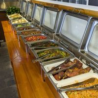 Buffet selection (plus rice and soup) at Leshan Giant Buddha 乐山素食餐厅 in Leshan