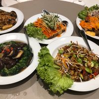 Thai Style Tofu, Carrot Cake, Shiitake Mushrooms with Broccoli, Roasted Brinjal, Rendang, Sweet & Sour Oyster Mushroom at D'Life Signature 蔬品轩 in East Singapore