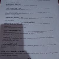 Menu Asian at Omang Omang in Manggis