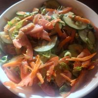 Lovely garden salad with balsamic vinaigrette at Omang Omang in Manggis