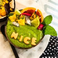 Green smoothie bowl  at Vegan Bowls in Barcelona