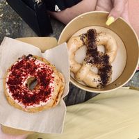 Donut and pretzel  at Vegan Bowls in Barcelona