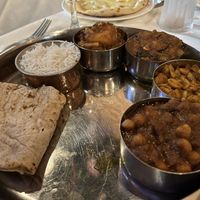 Vegan thali  at City Spice in East London