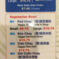 Veg Menu at Pho Spot in North Vancouver