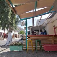 Seating outside at Tutti Frutti in Santorini